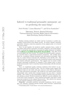 Inferred vs traditional personality assessment: are we predicting the
  same thing?