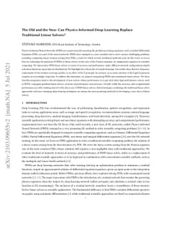 The Old and the New: Can Physics-Informed Deep-Learning Replace
  Traditional Linear Solvers?