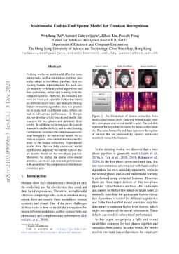 Multimodal End-to-End Sparse Model for Emotion Recognition