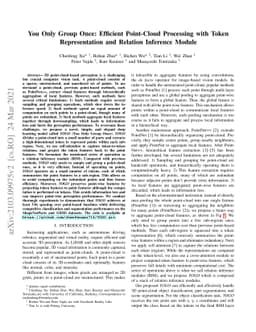 You Only Group Once: Efficient Point-Cloud Processing with Token
  Representation and Relation Inference Module