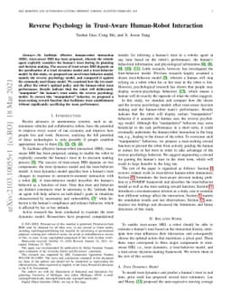 Reverse Psychology in Trust-Aware Human-Robot Interaction
