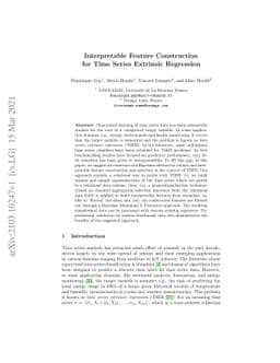 Interpretable Feature Construction for Time Series Extrinsic Regression