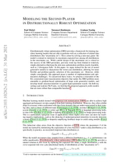 Modeling the Second Player in Distributionally Robust Optimization