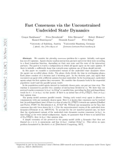 Fast Consensus via the Unconstrained Undecided State Dynamics