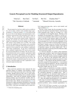 Generic Perceptual Loss for Modeling Structured Output Dependencies