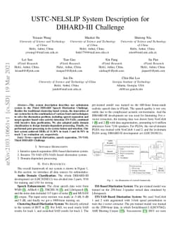 USTC-NELSLIP System Description for DIHARD-III Challenge