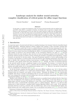 Landscape analysis for shallow neural networks: complete classification
  of critical points for affine target functions