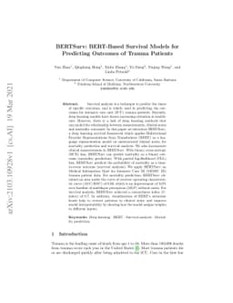 BERTSurv: BERT-Based Survival Models for Predicting Outcomes of Trauma
  Patients