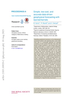 Data-driven geophysical forecasting: Simple, low-cost, and accurate
  baselines with kernel methods