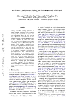 Token-wise Curriculum Learning for Neural Machine Translation
