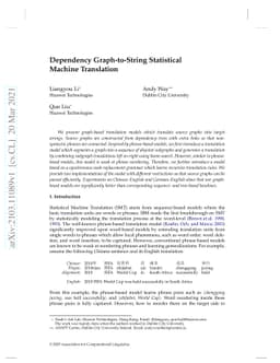 Dependency Graph-to-String Statistical Machine Translation