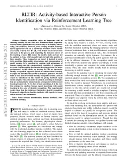 RLTIR: Activity-based Interactive Person Identification based on
  Reinforcement Learning Tree