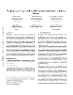 An Empirical Framework for Domain Generalization in Clinical Settings