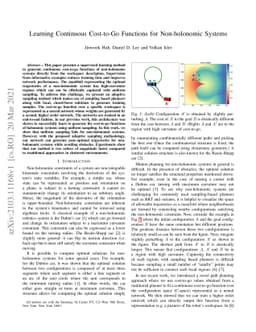 Learning Continuous Cost-to-Go Functions for Non-holonomic Systems