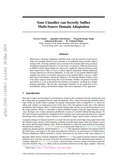 Your Classifier can Secretly Suffice Multi-Source Domain Adaptation