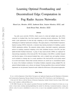 Learning Optimal Fronthauling and Decentralized Edge Computation in Fog
  Radio Access Networks