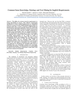 Common Sense Knowledge, Ontology and Text Mining for Implicit
  Requirements