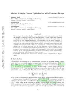 Online Strongly Convex Optimization with Unknown Delays