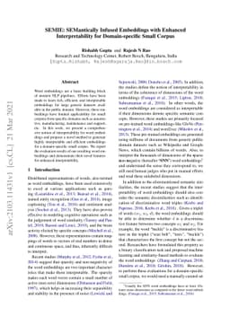 SEMIE: SEMantically Infused Embeddings with Enhanced Interpretability
  for Domain-specific Small Corpus