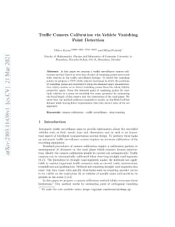 Traffic Camera Calibration via Vehicle Vanishing Point Detection