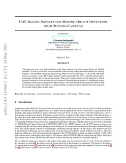 UAV Images Dataset for Moving Object Detection from Moving Cameras