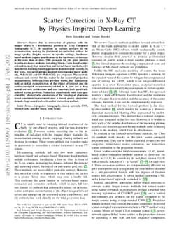 Scatter Correction in X-ray CT by Physics-Inspired Deep Learning