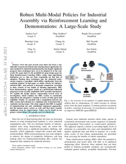 Robust Multi-Modal Policies for Industrial Assembly via Reinforcement
  Learning and Demonstrations: A Large-Scale Study