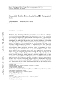 Homophily Outlier Detection in Non-IID Categorical Data