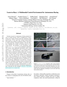 Learn-to-Race: A Multimodal Control Environment for Autonomous Racing