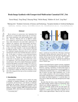 Brain Image Synthesis with Unsupervised Multivariate Canonical
  CSC$\ell_4$Net