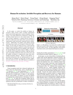 Human De-occlusion: Invisible Perception and Recovery for Humans
