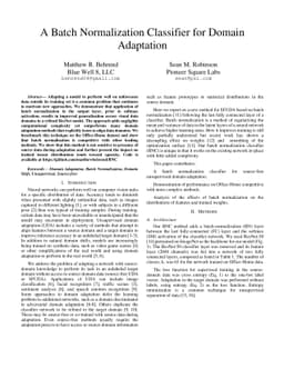 A Batch Normalization Classifier for Domain Adaptation