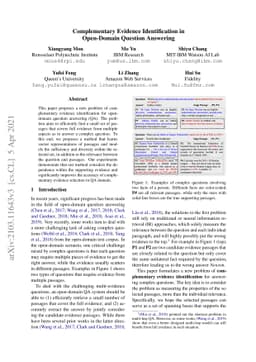 Complementary Evidence Identification in Open-Domain Question Answering