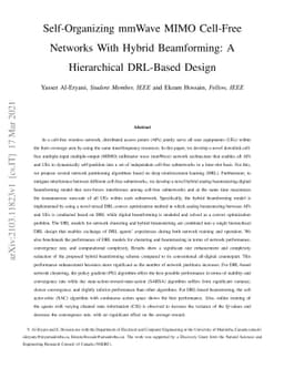 Self-Organizing mmWave MIMO Cell-Free Networks With Hybrid Beamforming:
  A Hierarchical DRL-Based Design