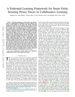 A Federated Learning Framework for Smart Grids: Securing Power Traces in
  Collaborative Learning
