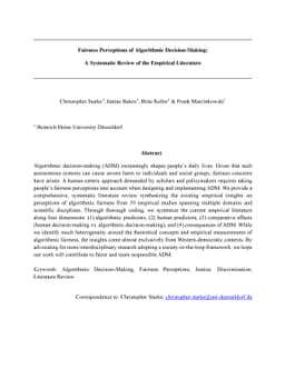 Fairness Perceptions of Algorithmic Decision-Making: A Systematic Review
  of the Empirical Literature