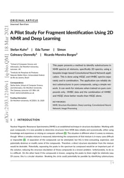 A Pilot Study For Fragment Identification Using 2D NMR and Deep Learning