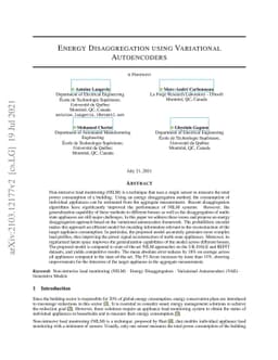 Energy Disaggregation using Variational Autoencoders