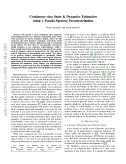 Continuous-time State & Dynamics Estimation using a Pseudo-Spectral
  Parameterization