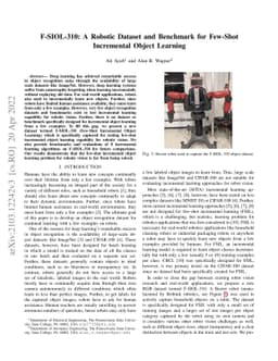 F-SIOL-310: A Robotic Dataset and Benchmark for Few-Shot Incremental
  Object Learning