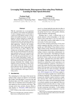 Leveraging Multi-domain, Heterogeneous Data using Deep Multitask
  Learning for Hate Speech Detection