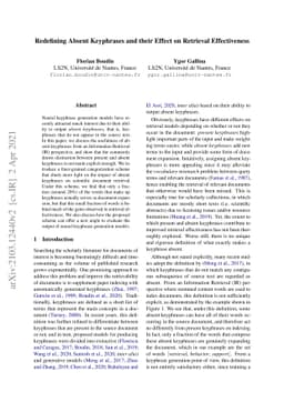 Redefining Absent Keyphrases and their Effect on Retrieval Effectiveness