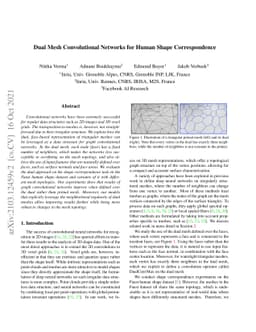 Dual Mesh Convolutional Networks for Human Shape Correspondence