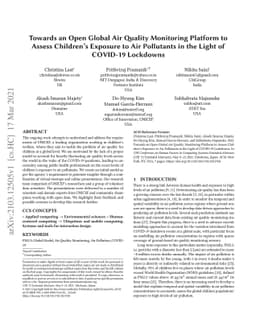 Towards an Open Global Air Quality Monitoring Platform to Assess
  Children's Exposure to Air Pollutants in the Light of COVID-19 Lockdowns