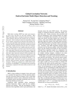 Global Correlation Network: End-to-End Joint Multi-Object Detection and
  Tracking