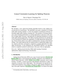 Linear Constraints Learning for Spiking Neurons