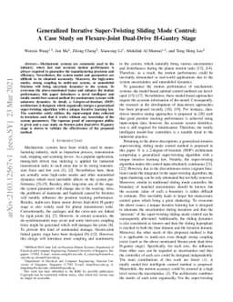 Generalized Iterative Super-Twisting Sliding Mode Control: A Case Study
  on Flexure-Joint Dual-Drive H-Gantry Stage