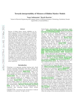 Towards interpretability of Mixtures of Hidden Markov Models