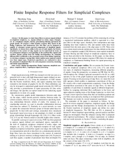 Finite Impulse Response Filters for Simplicial Complexes