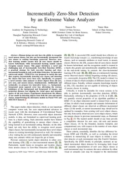 Incrementally Zero-Shot Detection by an Extreme Value Analyzer